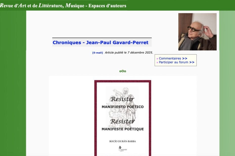article-Resister-Manifeste-poetique-RALM-Jean-Paul-Gavard-Rocio-Duran-Barba